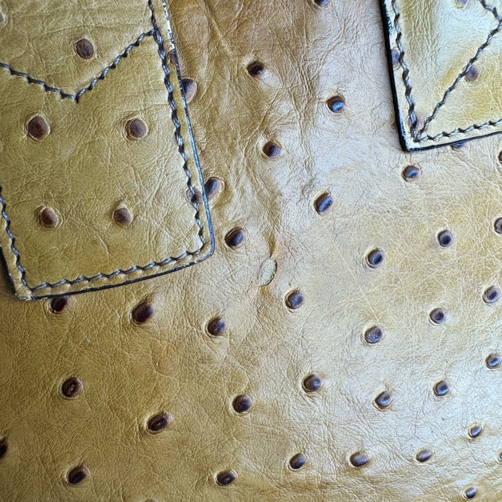 VTG Dooney & Bourke Ostrich-Textured Leather Tote Handbag - Picture 9 of 16